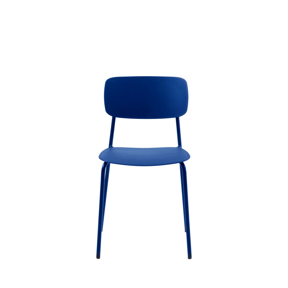 Lot de 4 chaises DRAWER Elin en plastique et métal bleu électrique