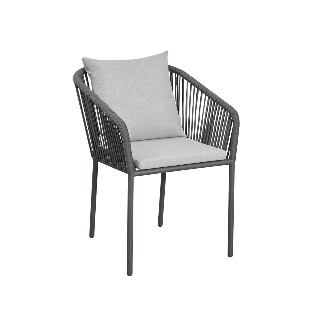 Lot de 2 chaises de jardin SKLUM Arhiza empilables avec accoudoirs en corde tressée gris graphite