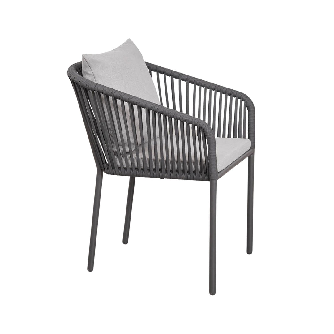 Lot de 2 chaises de jardin SKLUM Arhiza empilables avec accoudoirs en corde tressée gris graphite