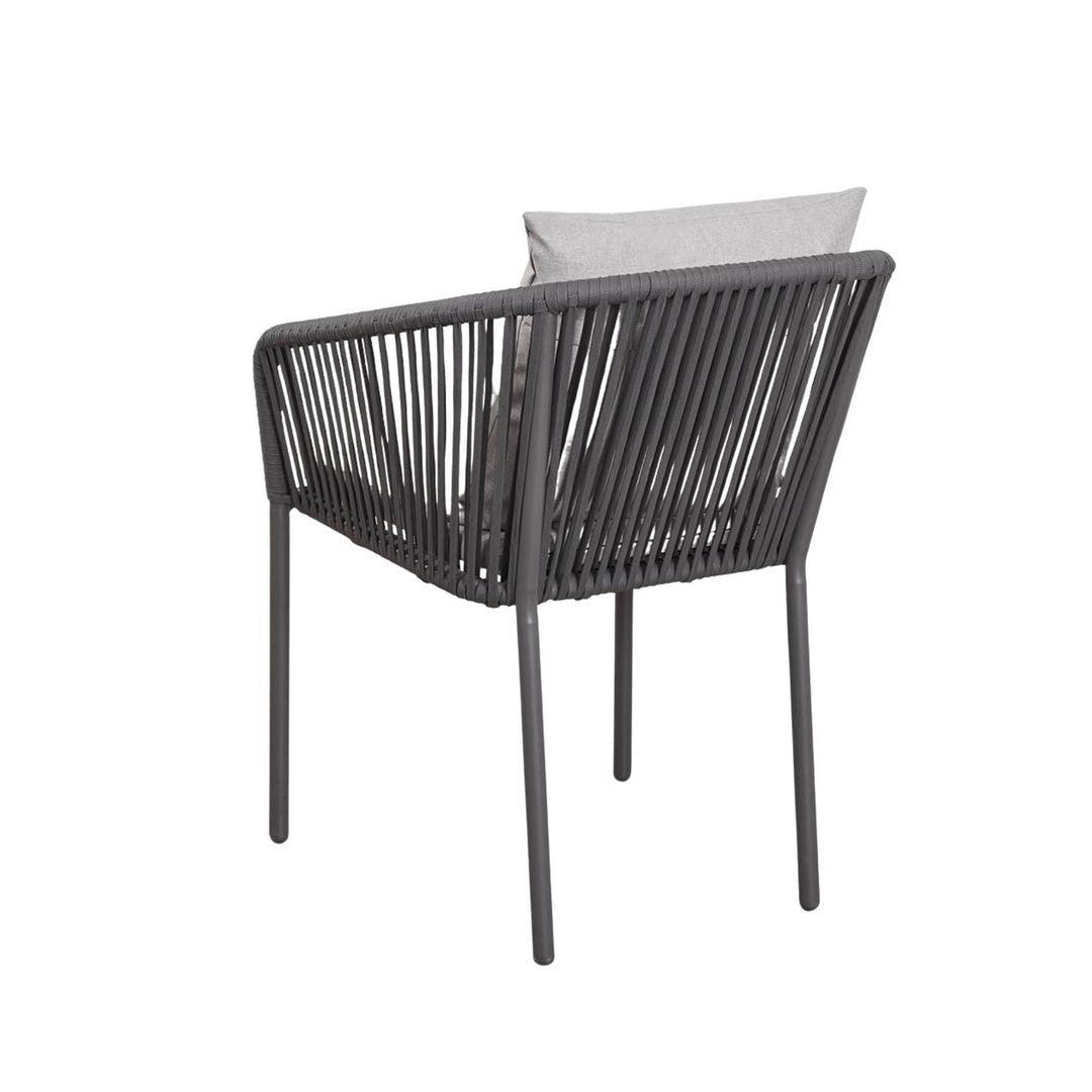 Lot de 2 chaises de jardin SKLUM Arhiza empilables avec accoudoirs en corde tressée gris graphite