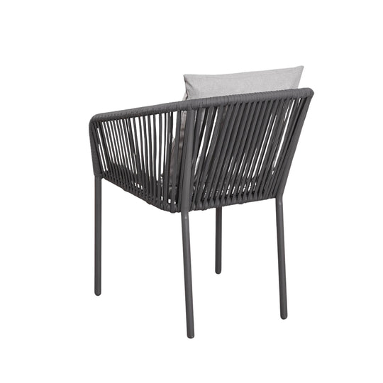 Lot de 2 chaises de jardin SKLUM Arhiza empilables avec accoudoirs en corde tressée gris graphite