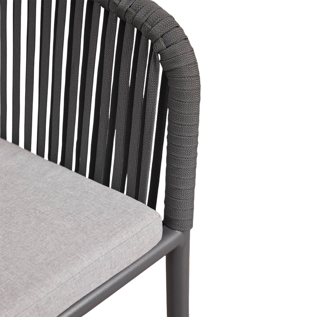 Lot de 2 chaises de jardin SKLUM Arhiza empilables avec accoudoirs en corde tressée gris graphite