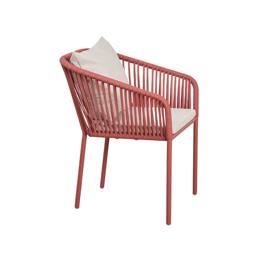 Lot de 2 chaises de jardin SKLUM Arhiza empilables avec accoudoirs en corde tressée terracotta