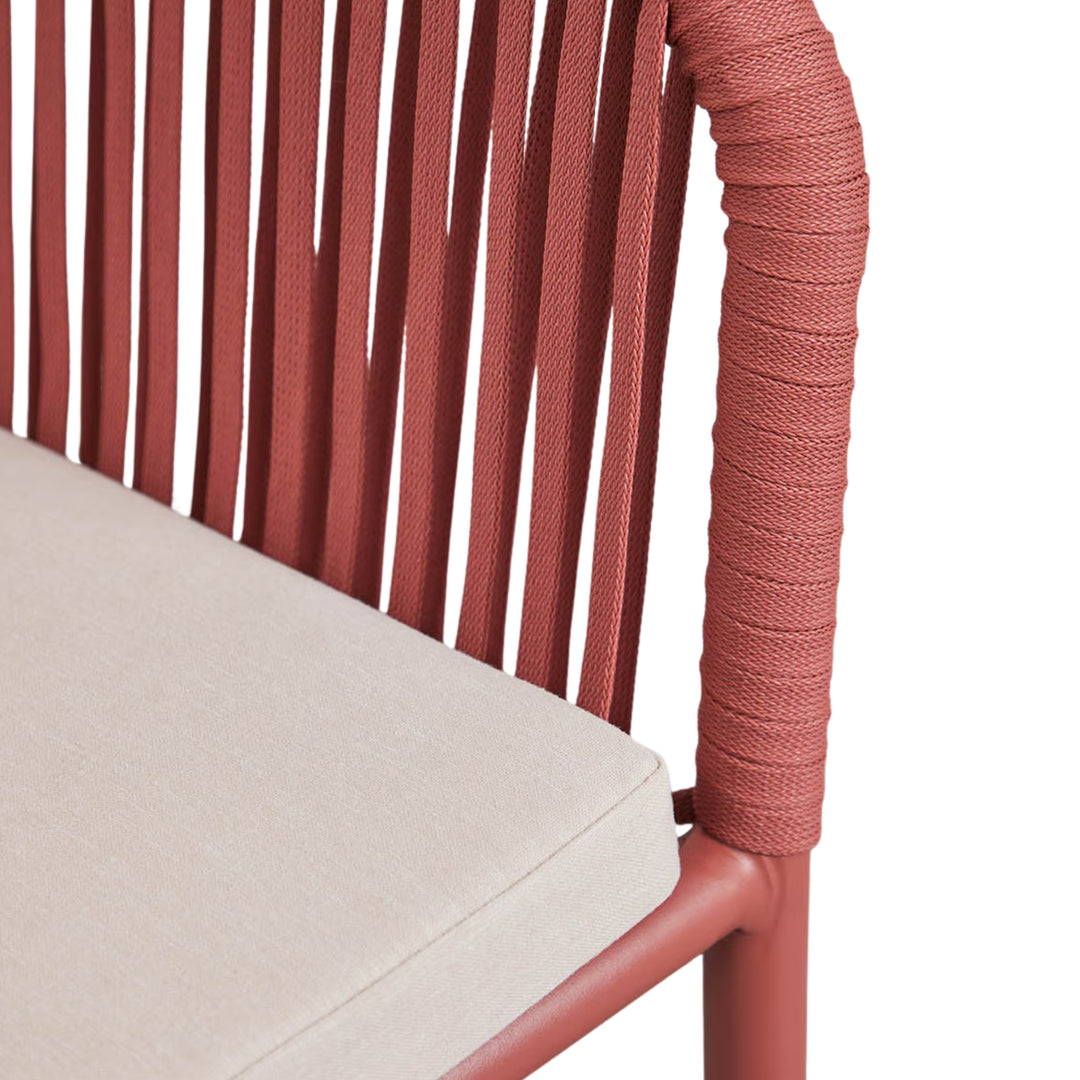 Lot de 2 chaises de jardin SKLUM Arhiza empilables avec accoudoirs en corde tressée terracotta