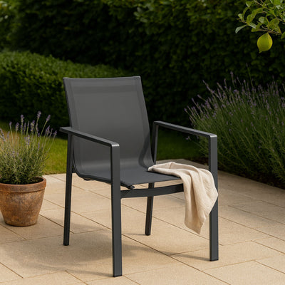 Lot de 2 chaises de jardin SKLUM Eika en aluminium grise graphite