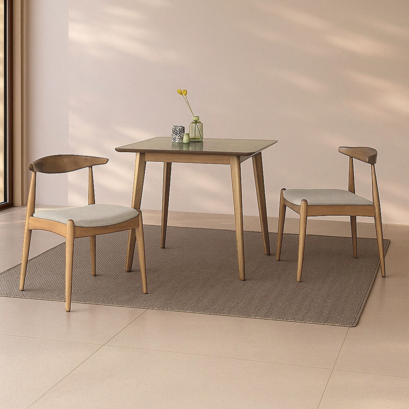 Lot de 2 chaises en bois massif Corzo couleur chêne