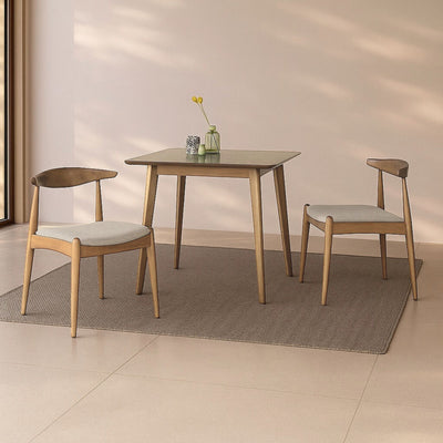 Lot de 2 chaises en bois massif Corzo couleur chêne