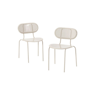 Lot de 2 Chaises KAVE HOME Kumi en acier inoxydable Beige