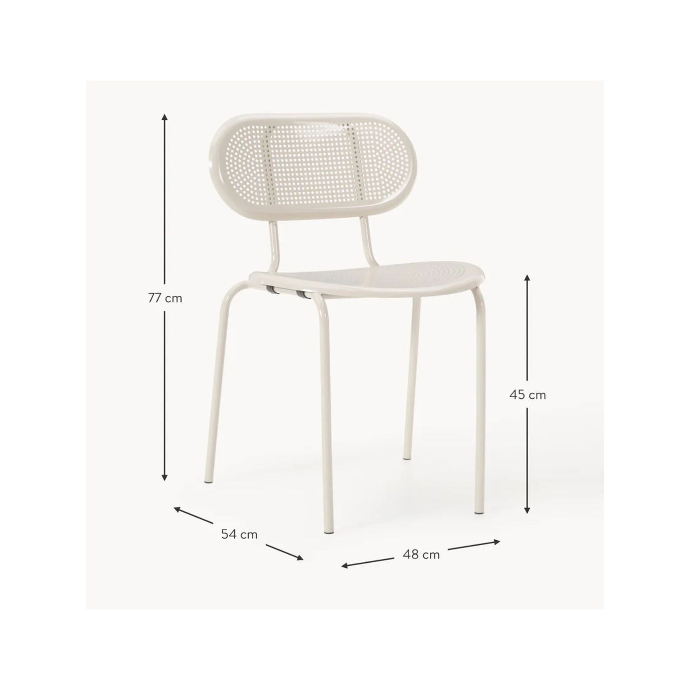 Lot de 2 Chaises KAVE HOME Kumi en acier inoxydable Beige
