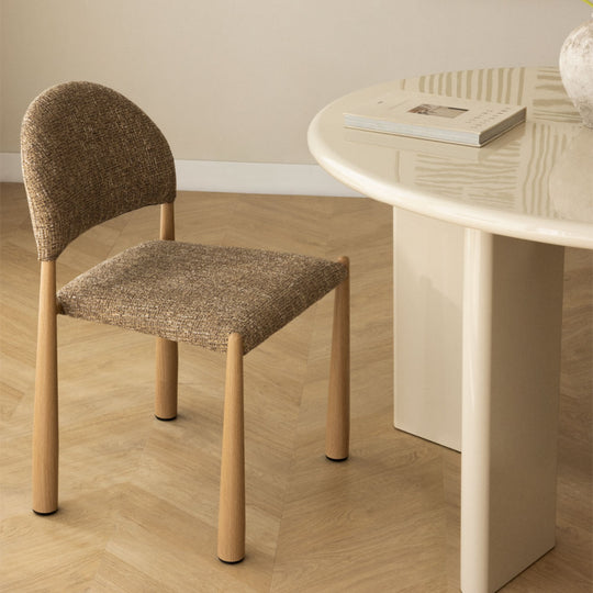 Lot de 2 chaises SKLUM Nagore de salle à manger rembourrées en tissu terre