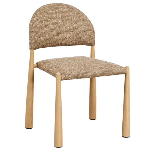 Lot de 2 chaises SKLUM Nagore de salle à manger rembourrées en tissu terre