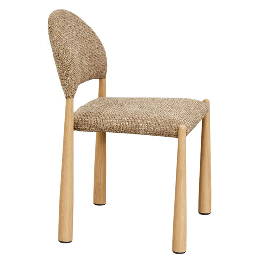 Lot de 2 chaises SKLUM Nagore de salle à manger rembourrées en tissu terre