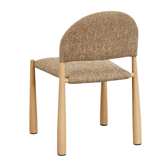 Lot de 2 chaises SKLUM Nagore de salle à manger rembourrées en tissu terre