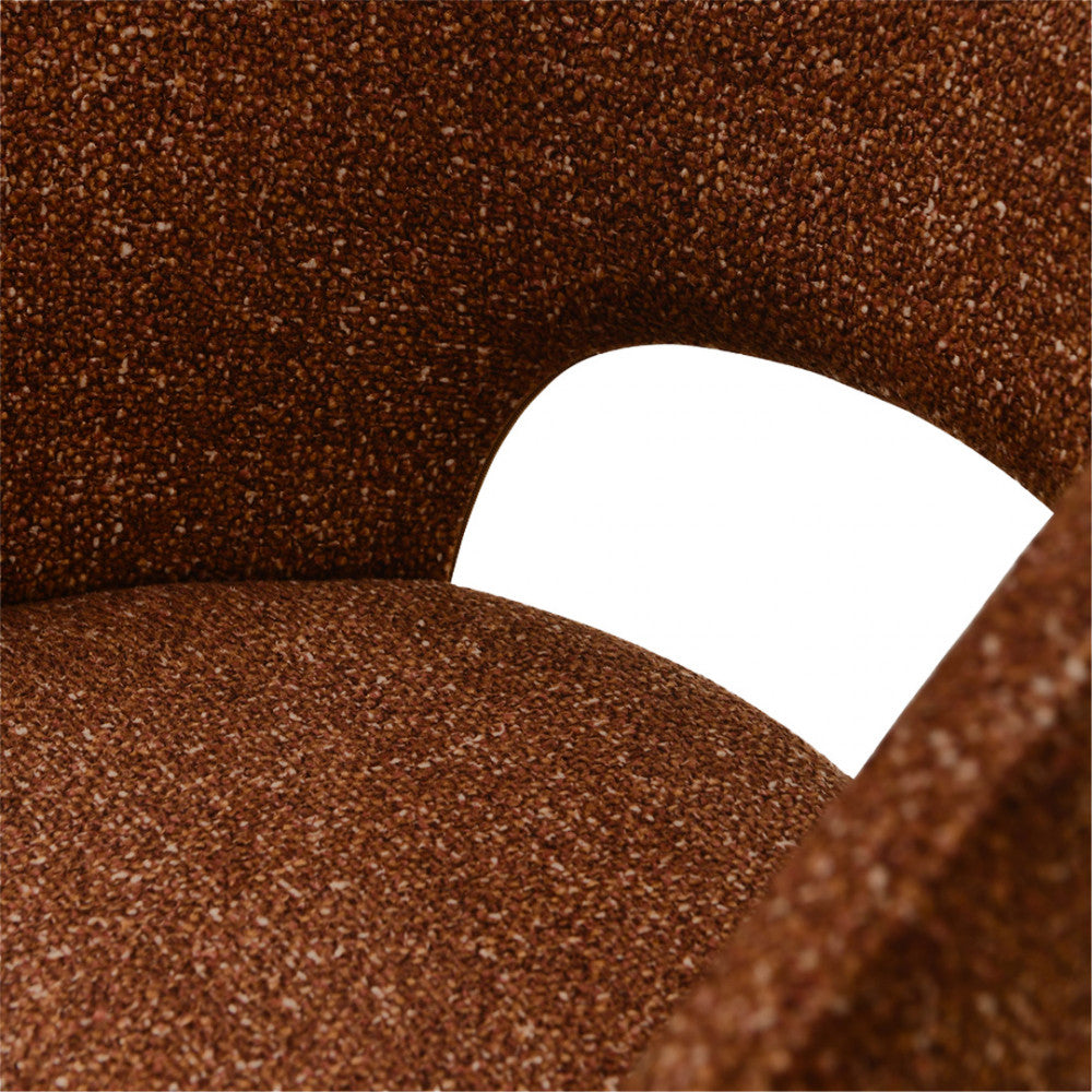 Lot de 4 chaises DRAWER Soren en tissu rouille chiné et métal