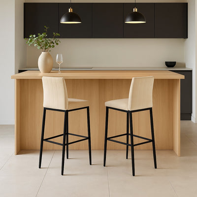 Lot de 2 tabourets Jade beige