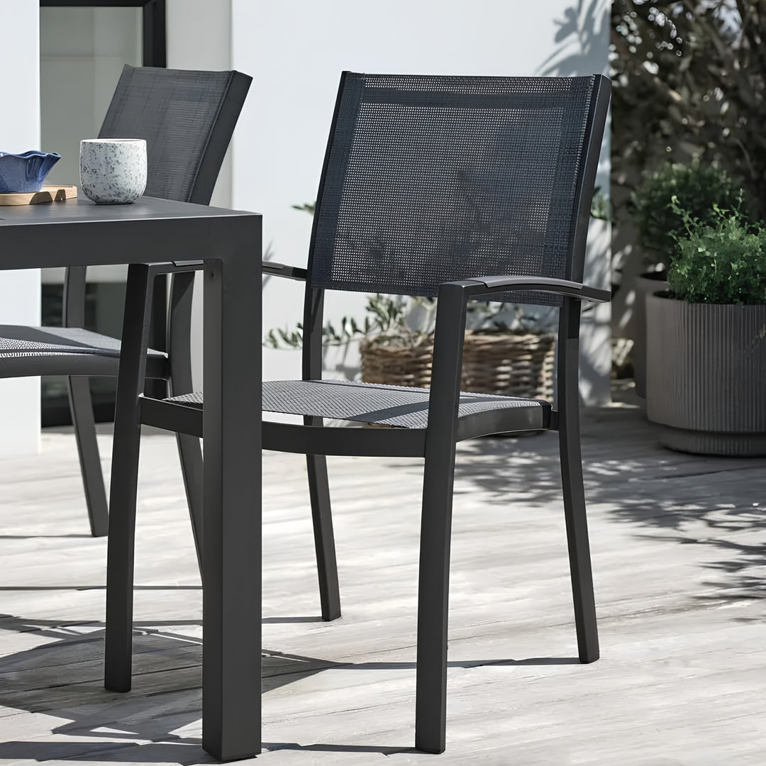 Lot de 4 chaises de jardin JUSK Strandby empilable gris