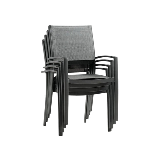 Lot de 4 chaises de jardin JUSK Strandby empilable gris