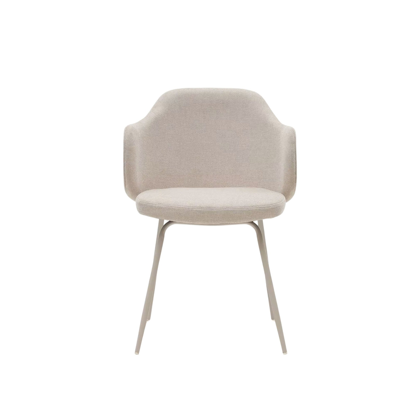 Lot de 4 Chaises KAVE HOME Yunia beige avec pieds en acier finition peinture beige FSC 100%