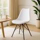 Lot de 4 chaises scandinave blanche pieds en métal noir