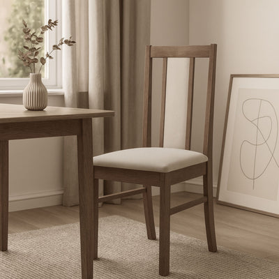 Lot de 6 Chaises LES TENDANCES Louiza en bois et tissu