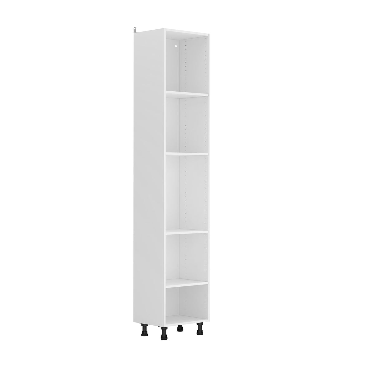 Ensemble de colonnes de cuisine DELINIA ID avec étagères et paniers en bois blanc — photo produit