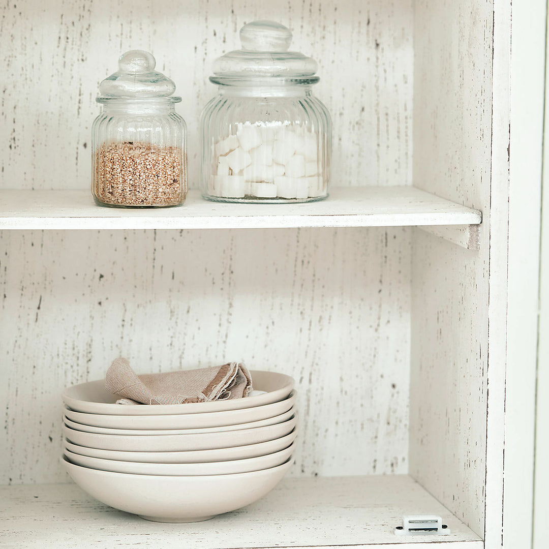 Lot 2 armoires suspendues LOBERON Piavo blanc vieilli — photo produit