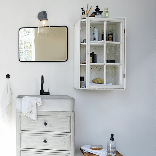 Lot 2 armoires suspendues LOBERON Piavo blanc vieilli — photo produit