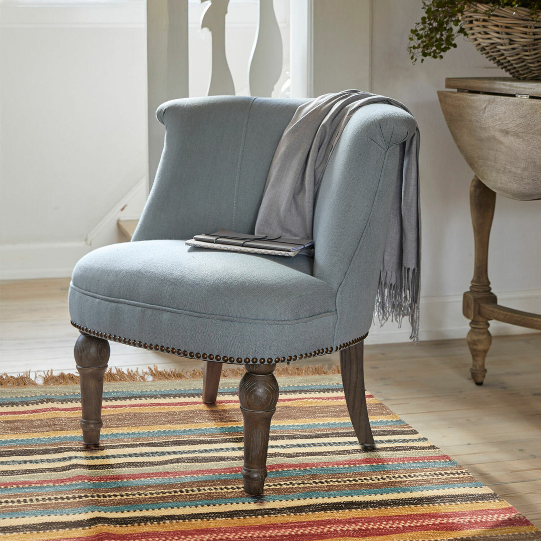 Lot de 2 fauteuils LOBERON Francet Bleu Marron — photo produit