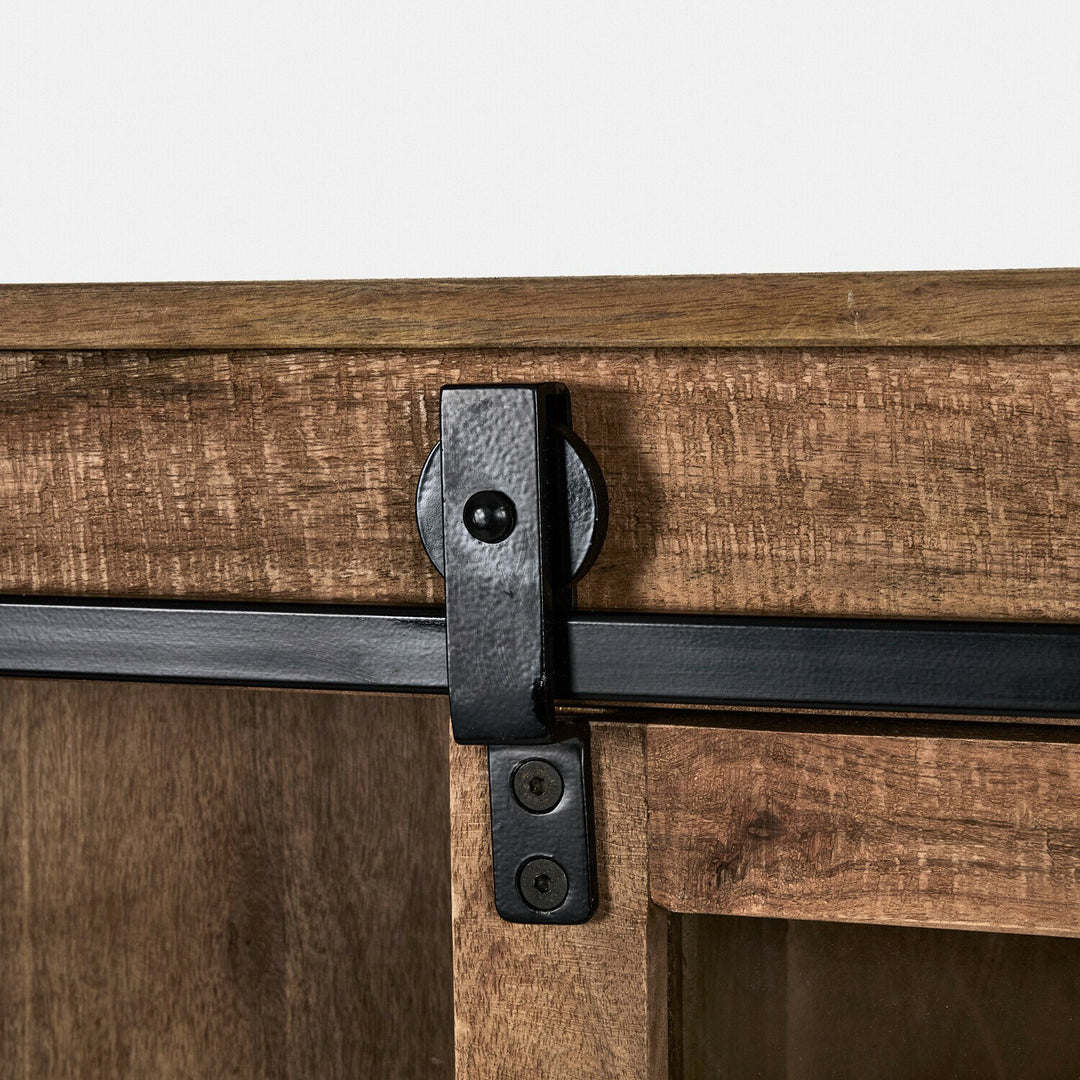 Lot 2 meubles hauts LOBERON Oakland en bois brute et métal noir — photo produit