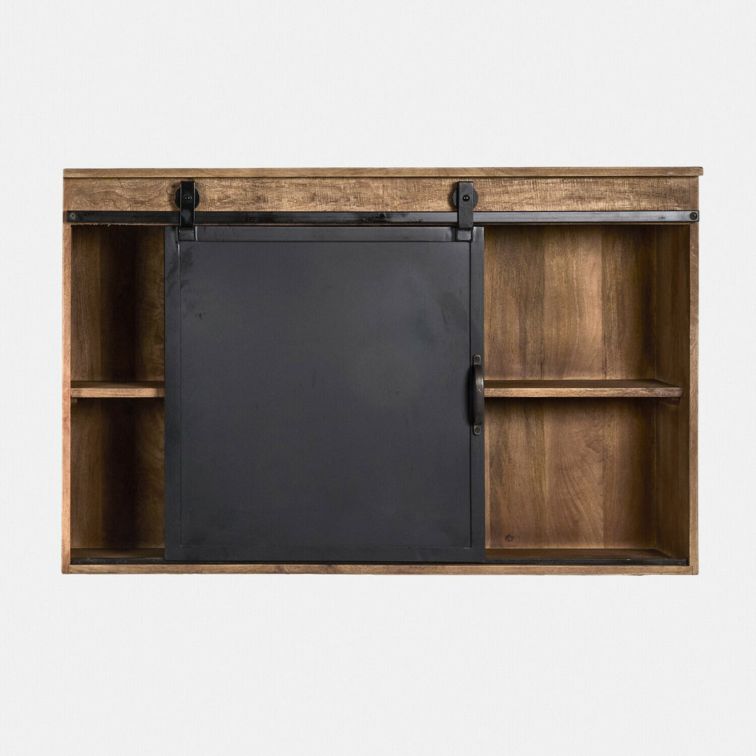 Lot 2 meubles hauts LOBERON Oakland en bois brute et métal noir — photo produit