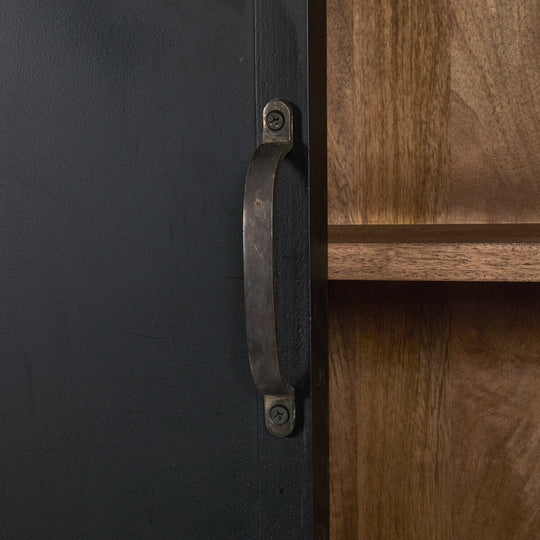 Lot 2 meubles hauts LOBERON Oakland en bois brute et métal noir — photo produit