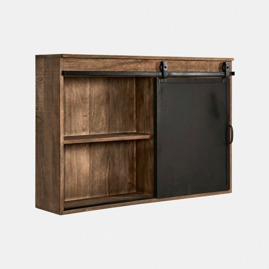 Lot 2 meubles hauts LOBERON Oakland en bois brute et métal noir — photo produit