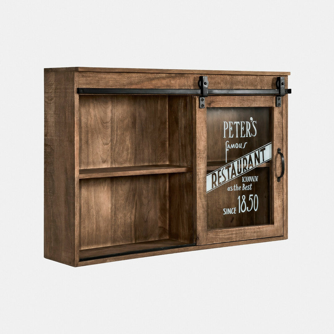 Lot 2 meubles hauts LOBERON Oakland en bois brute et métal noir — photo produit