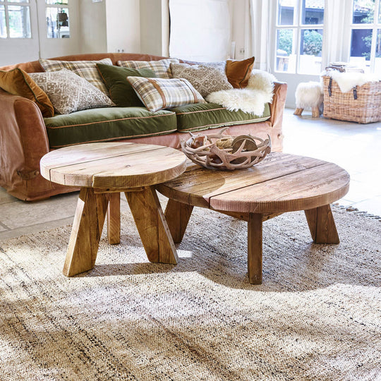 Lot de 2 tables d'appoint LOBERON Oteley bois vieilli — photo produit