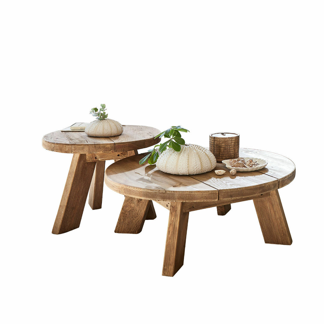Lot de 2 tables d'appoint LOBERON Oteley bois vieilli — photo produit