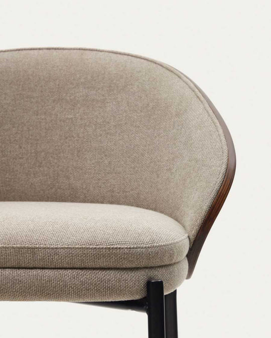 Lot de 2 tabourets KAVE HOME Eamy chenille marron clair 65cm — photo produit