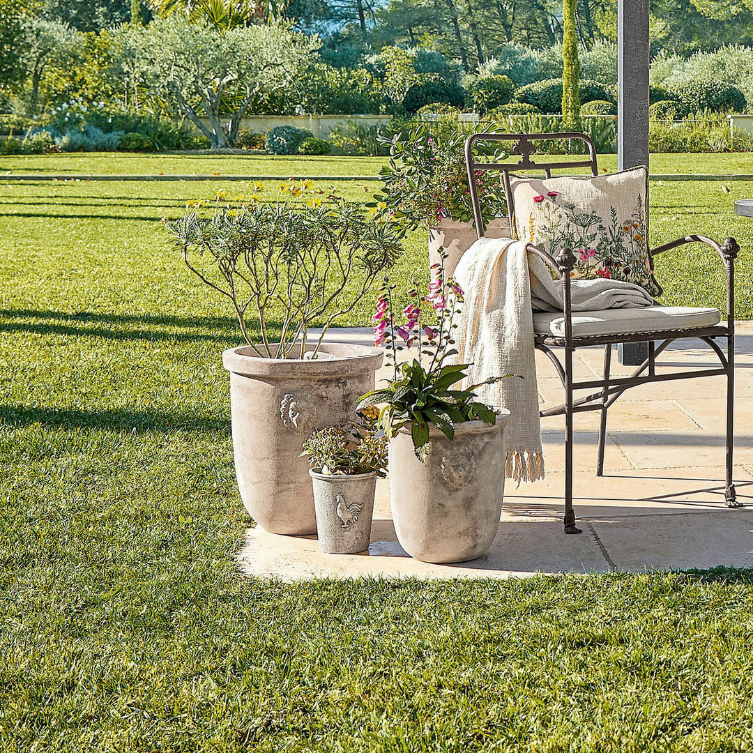Lot de 3 grands cache-pots de jardin LOBERON Autigny réalisée à la main — photo produit