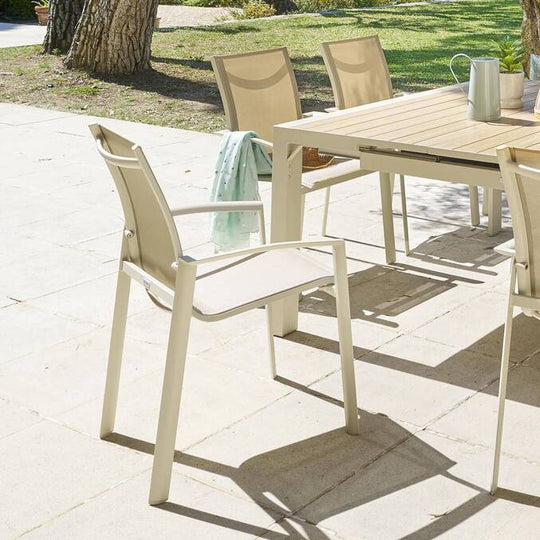 Lot de 3 Fauteuils de jardin empilables HESPERIDE Axant Lin — photo produit