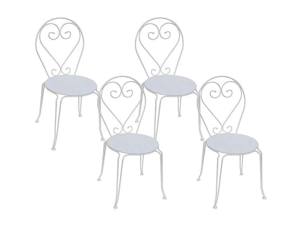 Lot de 4 chaises de jardin MYLIA Guermantes en métal blanc — photo produit