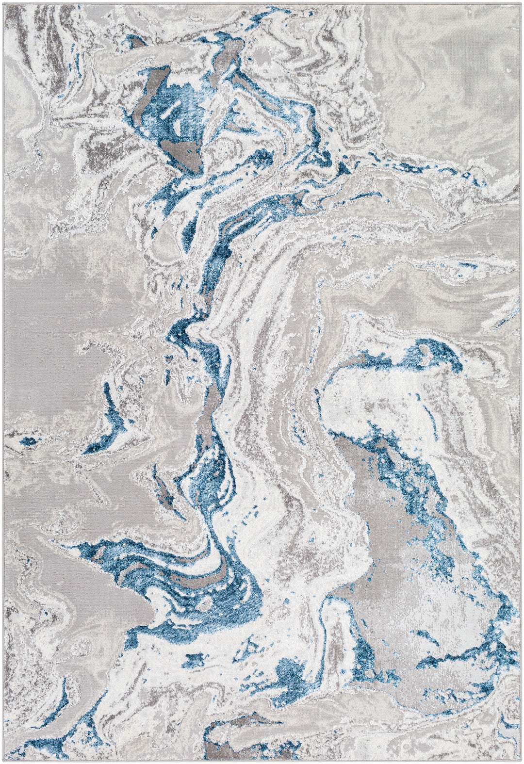 Tapis Abstrait Moderne Gris/Bleu Arras