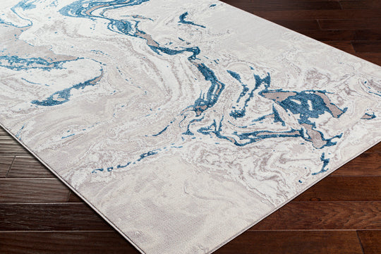 Tapis Abstrait Moderne Gris/Bleu Arras
