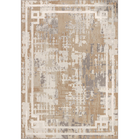 Tapis Abstrait Moderne Beige/Gris Goshen