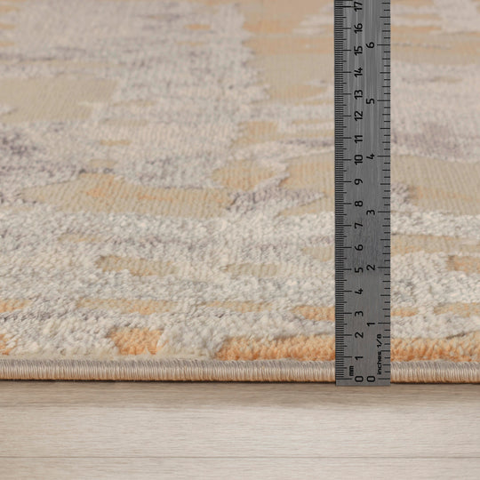 Tapis Abstrait Moderne Beige/Gris Goshen