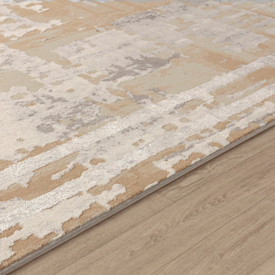 Tapis Abstrait Moderne Beige/Gris Goshen