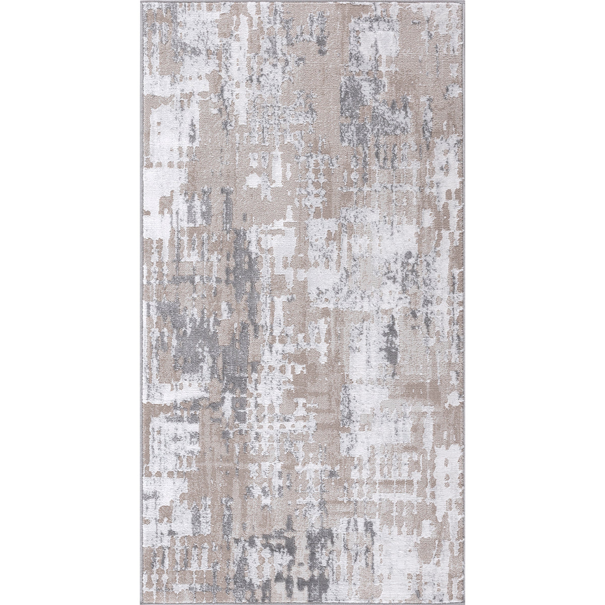 Tapis SURYA Noida moderne, motif abstrait effet usé beige, taupe et gris, vue 2