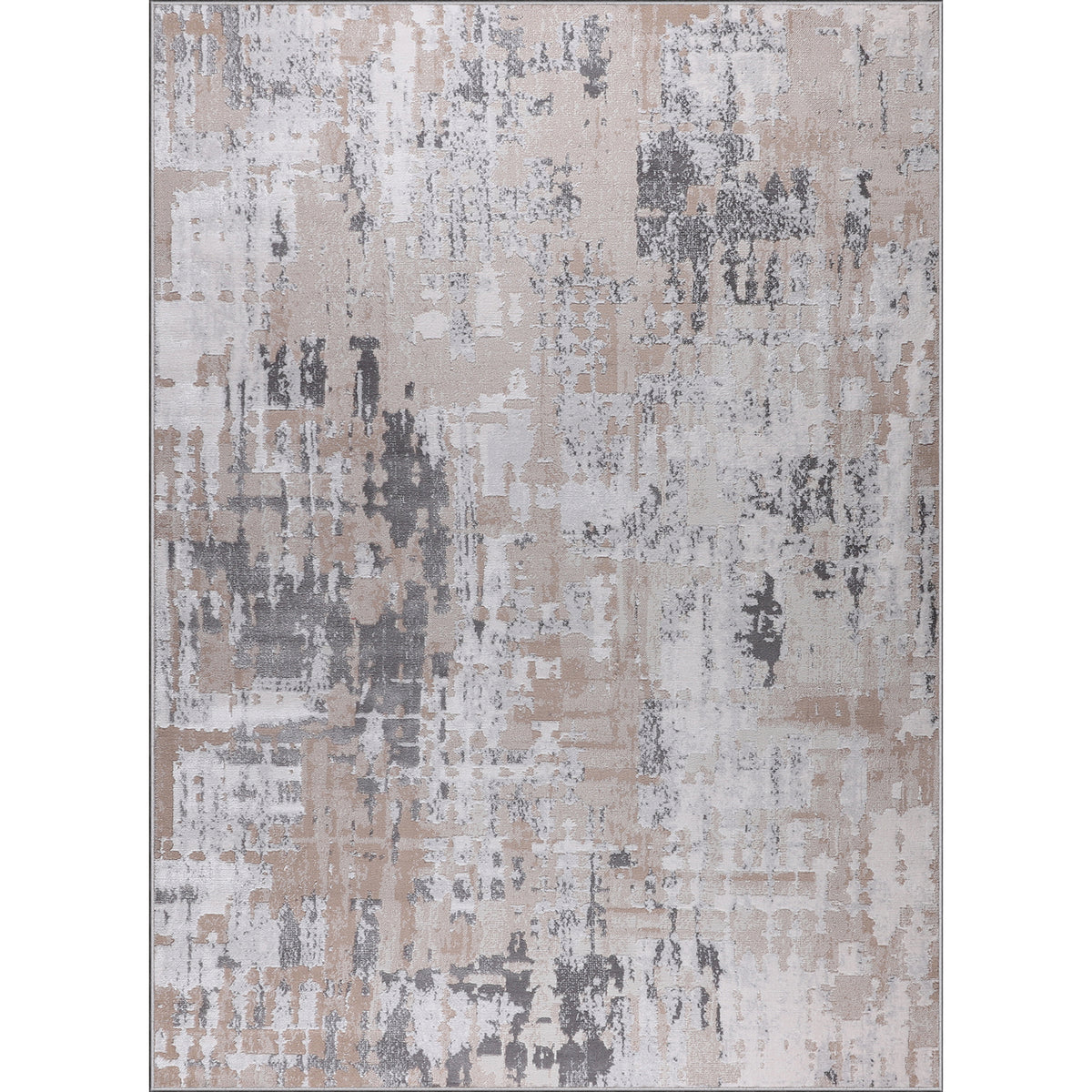 Tapis SURYA Noida moderne, motif abstrait effet usé beige, taupe et gris, vue 12