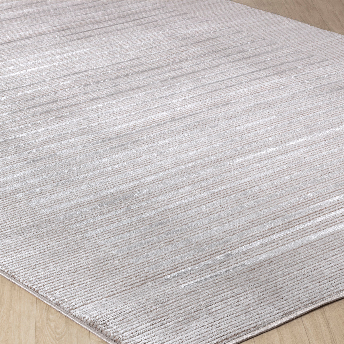 Tapis SURYA Skokie scandinave, motif rayures fines en relief, beige et crème, vue 6