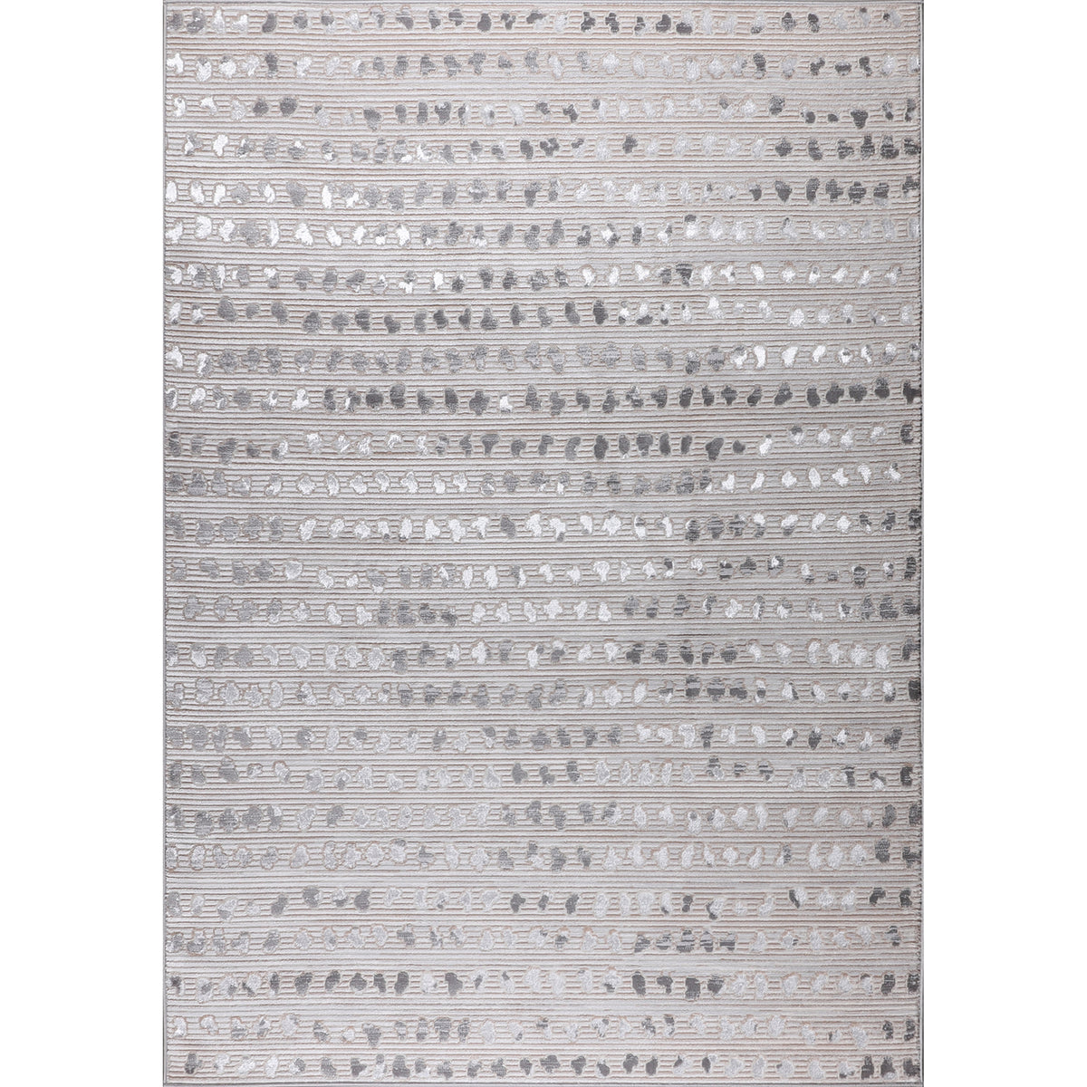 Tapis SURYA Rosemont scandinave, motif pois en relief gris et blanc, vue 12