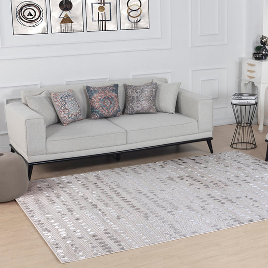 Tapis Scandinave à Pois Gris/Blanc Rosemont