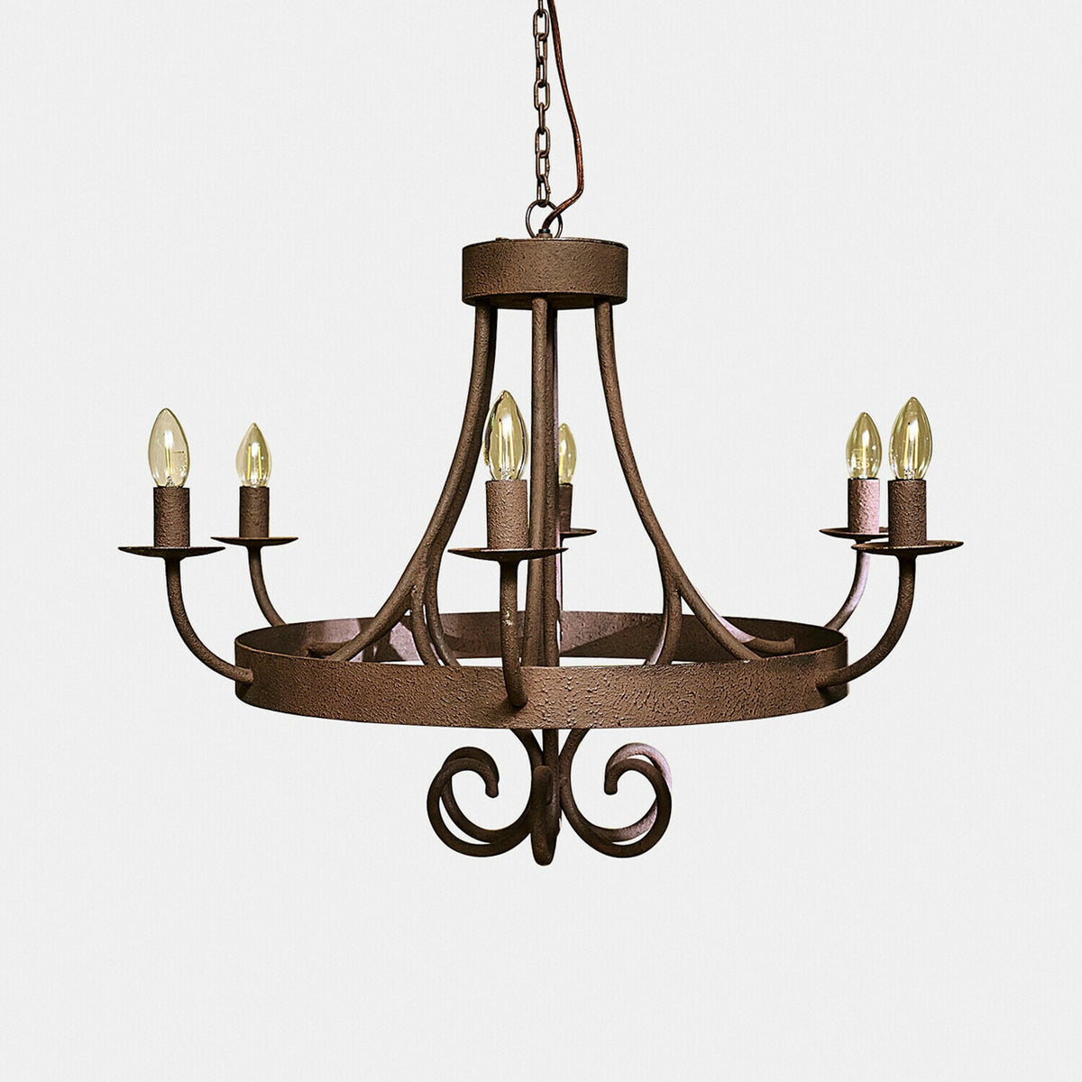 Lustre LOBERON Montarouse en métal effet rouillé marron — photo produit